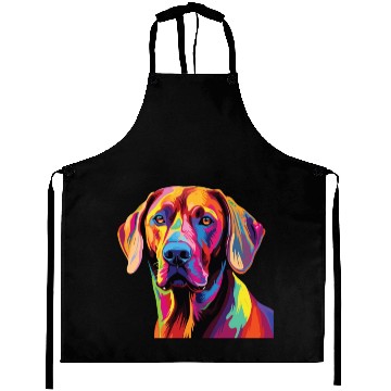 Discover Watercolor Colorful Rhodesian Ridgeback Aprons