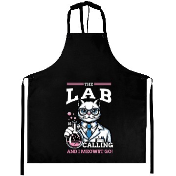 Discover Girls Lab Calling Science Funny Lab Cat Laboratory Aprons