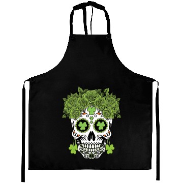 Discover St Patrick's Day Dia De Los Muertos Shamrock Aprons
