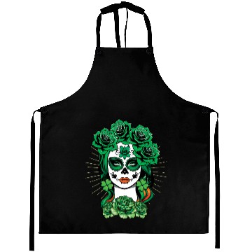 Discover St Patrick's Day Dia De Los Muertos La Calavera Aprons
