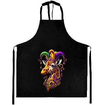 Discover Mardi Gras giraffe with fool's hat Aprons