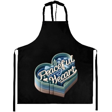 Discover 3D Peaceful Heart Typography Design Aprons