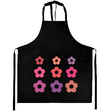 Discover Large and small pink multi-colored flowers Aprons