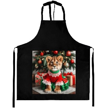 Discover Lion Christmas Aprons
