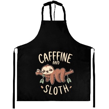 Discover CAFFEINE SLOTH Aprons