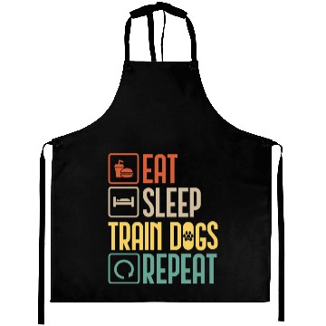 Discover Eat Sleep Train Dogs Repeat Pet Animal Lover Gift Aprons