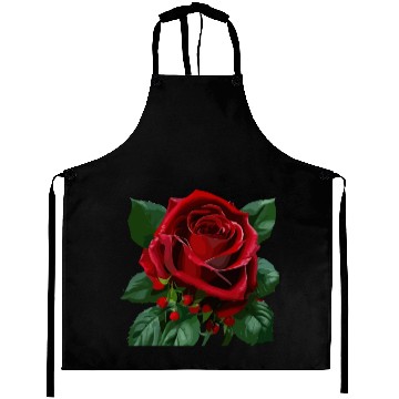 Discover Red Rose flower design Aprons