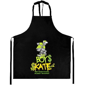 Discover Skate Skeleton Boy Graphic Aprons