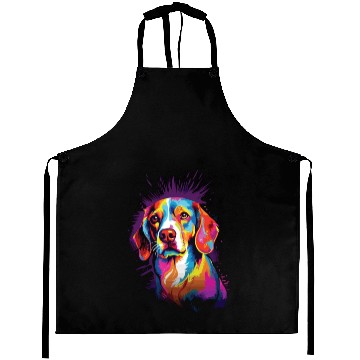 Discover Watercolor Colorful Beagle Aprons