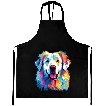 Discover Watercolor Colorful Great Pyrenees Aprons