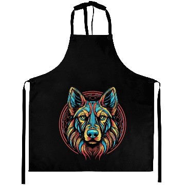 Discover German Shepherd Funny Dog Street Art Comic Pet Aprons