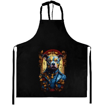 Discover Fantasy Majestic American Pitbull Dog Portrait Aprons