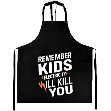 Discover Remember Kids Safety Funny Electrician Caution Aprons