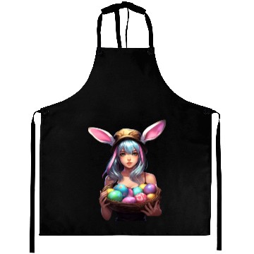Discover Easter Day Anime Girl Bunny Ear Easter Egg Hunt Aprons