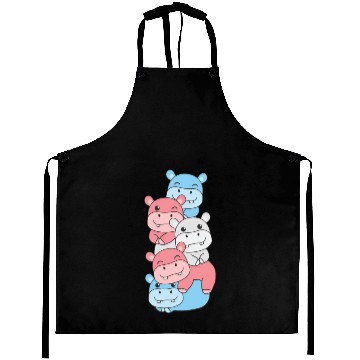 Discover Transgender Flag Pride Lgbtq Cute Hippo Stack Aprons