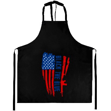 Discover Black the blue American Oilfield USA Flag Aprons
