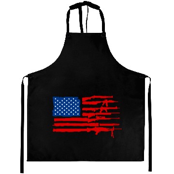 Discover Gun Rifles American Flag Aprons