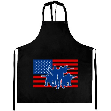 Discover Military Army Soldiers US Flag Aprons