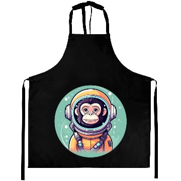 Discover Monkey Ape Astronaut Illustration Aprons