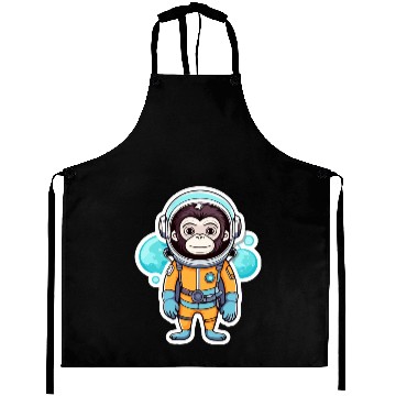 Discover Monkey Ape Astronaut Illustration Aprons