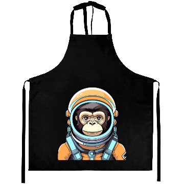 Discover Monkey Ape Astronaut Illustration Aprons