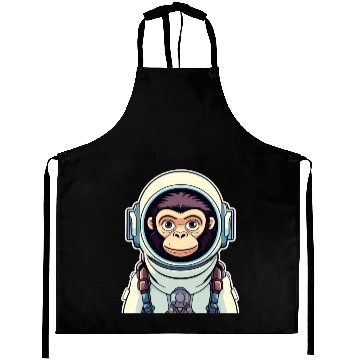 Discover Monkey Ape Astronaut Illustration Aprons