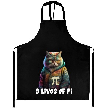 Discover Pi Day Cat Funny Cute Math Science Teacher Cat Aprons