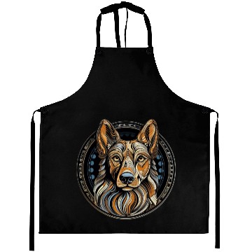 Discover German Shepherd Funny Dog Street Art Comic Pet Aprons