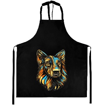 Discover German Shepherd Funny Dog Street Art Comic Pet Aprons