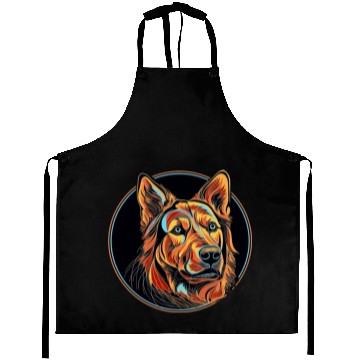Discover German Shepherd Funny Dog Street Art Comic Pet Aprons
