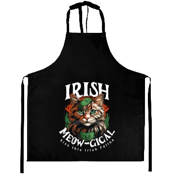 Discover IRISH MEOW-GICAL CAT Feline Kitty Design Aprons