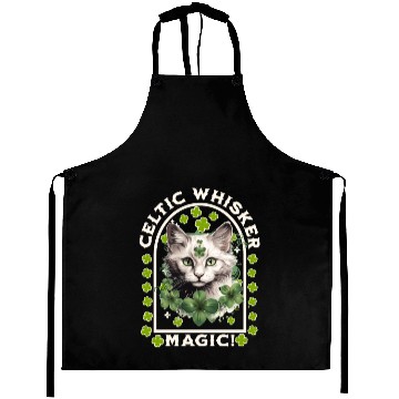 Discover CELTIC WHISKER MAGIC Feline Kitty Design Aprons
