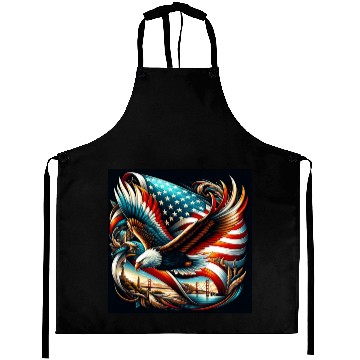 Discover Majestic Eagle & American Flag Aprons Embrace