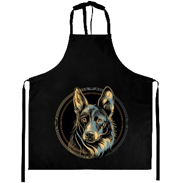 Discover German Shepherd Funny Dog Street Art Comic Pet Aprons