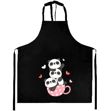Discover Bear And Panda Couple Classic Aprons