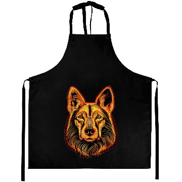 Discover German Shepherd Funny Dog Street Art Comic Pet Aprons