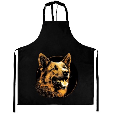 Discover German Shepherd Funny Dog Street Art Comic Pet Aprons