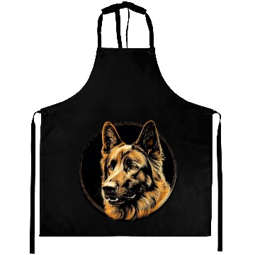Discover German Shepherd Funny Dog Street Art Comic Pet Aprons