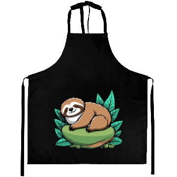 Discover Sleeping Sloth Illustration Aprons