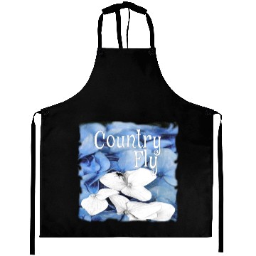 Discover Country Fly Blue Hydrangea Watercolor Clothing Aprons