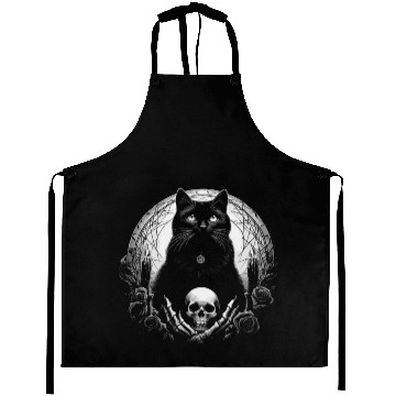 Discover Scary Horror Black Cat Aprons