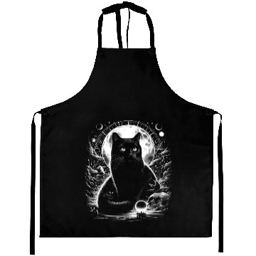 Discover Scary Horror Black Cat Aprons