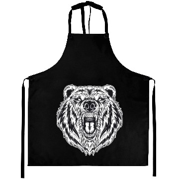 Discover Dark Angry Bear Beast Aprons