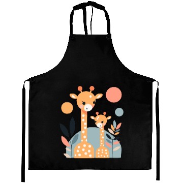 Discover Giraffe Family Aprons