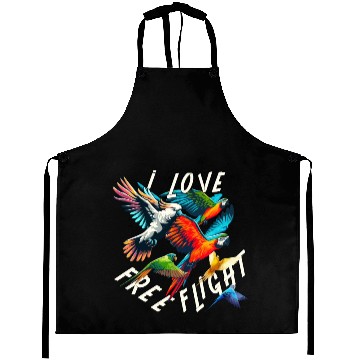 Discover I Love Free Flight Free Flying Parrot Bird Train Aprons