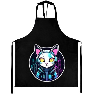 Discover Cyberpunk Cat Aprons