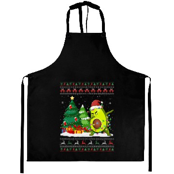 Discover Dabbing Avocado Lover Vegan Santa Hat Ugly Aprons