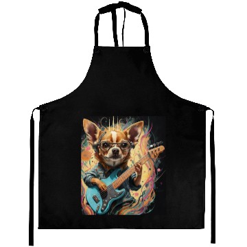 Discover Chihuahua Playing Guitar Aprons