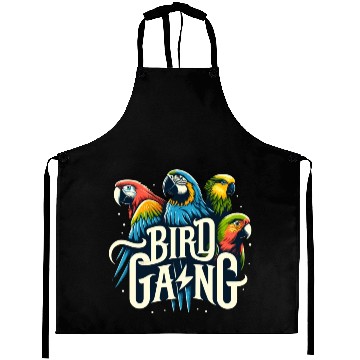 Discover Bird Gang Parrot Funny Birder Flock Owner Macaw Aprons