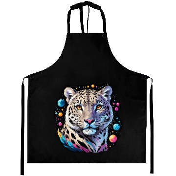 Discover Cosmic Leopard Portrait in Space Aprons
